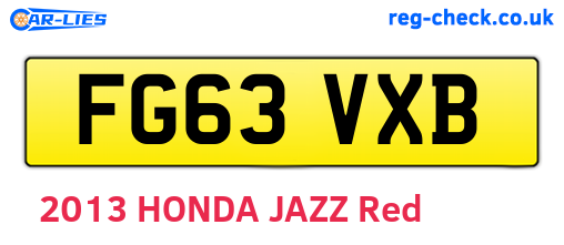 FG63VXB are the vehicle registration plates.