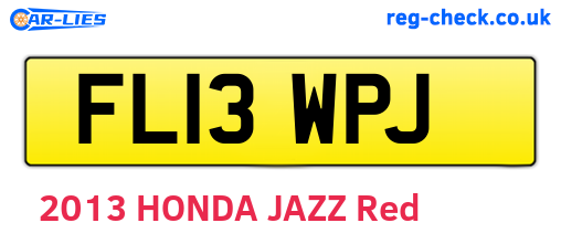 FL13WPJ are the vehicle registration plates.