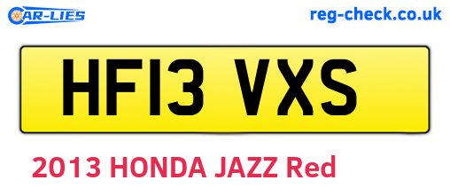 HF13VXS are the vehicle registration plates.