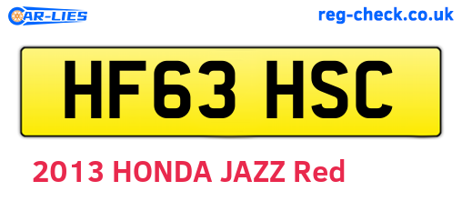 HF63HSC are the vehicle registration plates.