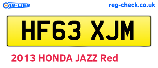 HF63XJM are the vehicle registration plates.