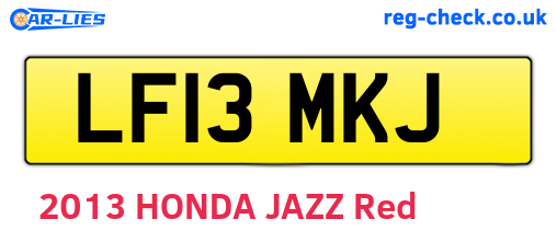 LF13MKJ are the vehicle registration plates.