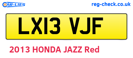 LX13VJF are the vehicle registration plates.