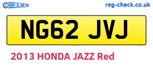 NG62JVJ are the vehicle registration plates.