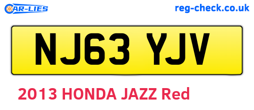 NJ63YJV are the vehicle registration plates.