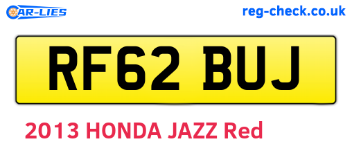 RF62BUJ are the vehicle registration plates.