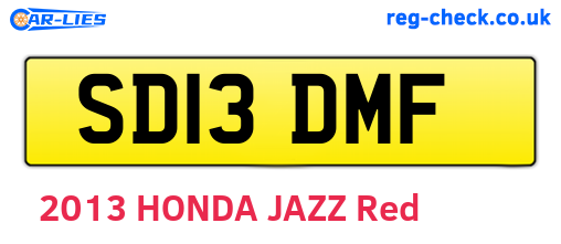 SD13DMF are the vehicle registration plates.