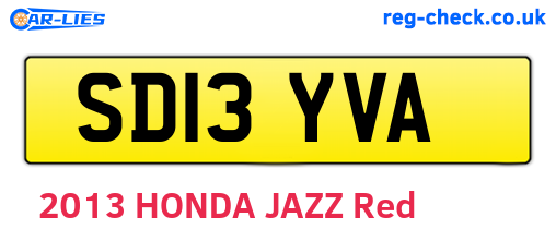 SD13YVA are the vehicle registration plates.