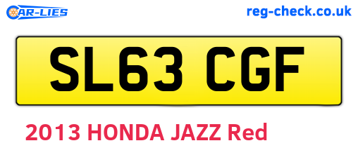 SL63CGF are the vehicle registration plates.