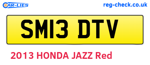 SM13DTV are the vehicle registration plates.
