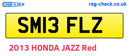 SM13FLZ are the vehicle registration plates.