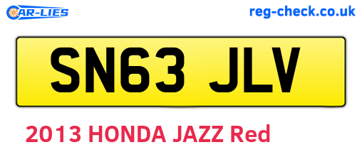 SN63JLV are the vehicle registration plates.