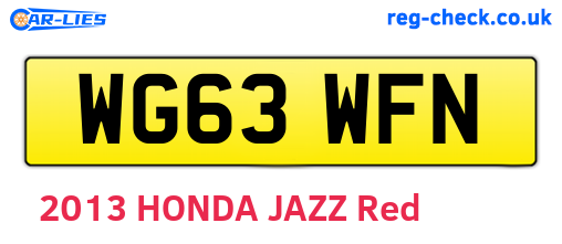 WG63WFN are the vehicle registration plates.