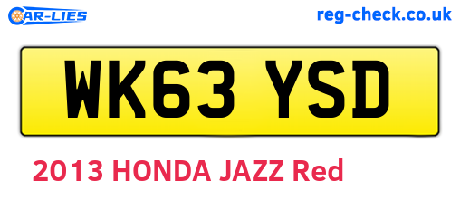 WK63YSD are the vehicle registration plates.