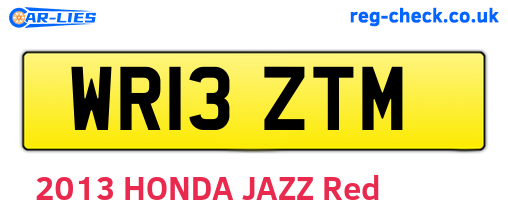 WR13ZTM are the vehicle registration plates.