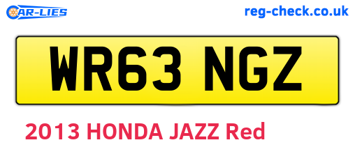 WR63NGZ are the vehicle registration plates.