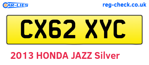 CX62XYC are the vehicle registration plates.