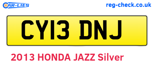 CY13DNJ are the vehicle registration plates.