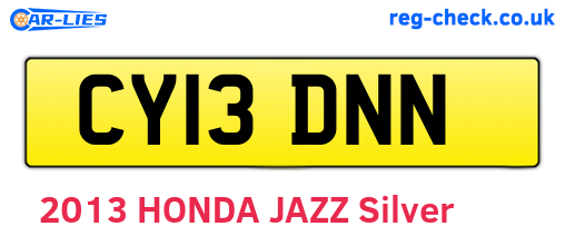 CY13DNN are the vehicle registration plates.