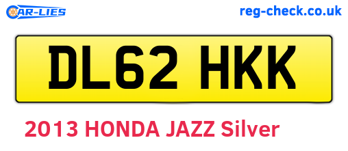 DL62HKK are the vehicle registration plates.