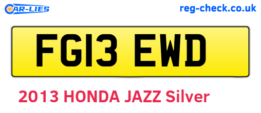 FG13EWD are the vehicle registration plates.