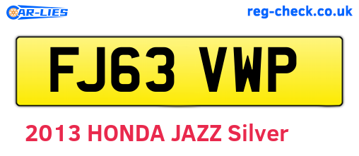 FJ63VWP are the vehicle registration plates.