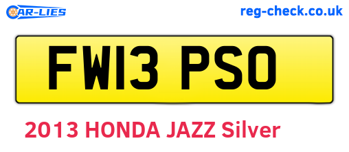 FW13PSO are the vehicle registration plates.