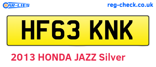 HF63KNK are the vehicle registration plates.