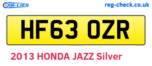 HF63OZR are the vehicle registration plates.