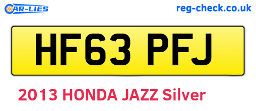 HF63PFJ are the vehicle registration plates.