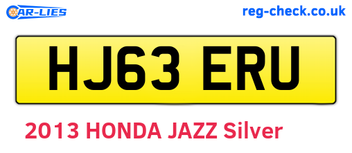 HJ63ERU are the vehicle registration plates.