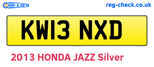 KW13NXD are the vehicle registration plates.