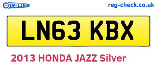 LN63KBX are the vehicle registration plates.