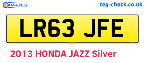 LR63JFE are the vehicle registration plates.