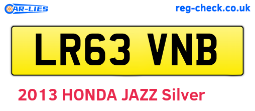 LR63VNB are the vehicle registration plates.