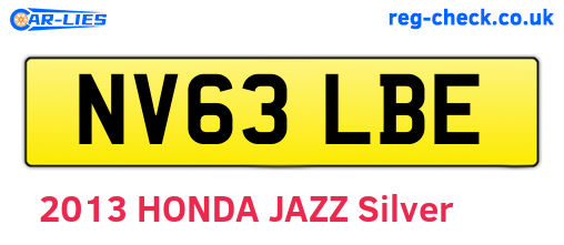 NV63LBE are the vehicle registration plates.