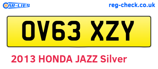 OV63XZY are the vehicle registration plates.