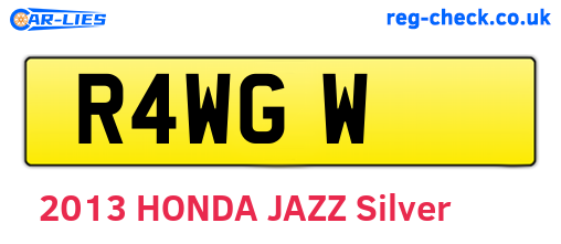 R4WGW are the vehicle registration plates.