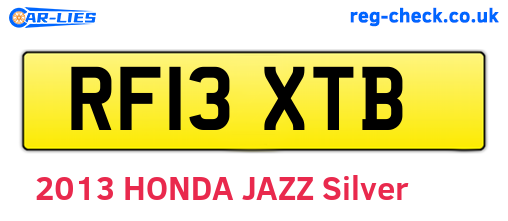 RF13XTB are the vehicle registration plates.