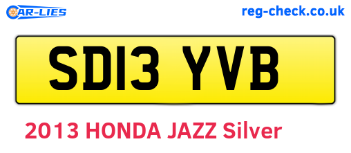 SD13YVB are the vehicle registration plates.