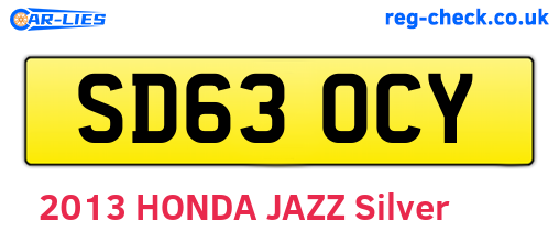 SD63OCY are the vehicle registration plates.