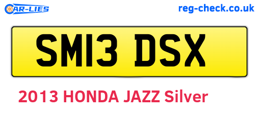 SM13DSX are the vehicle registration plates.