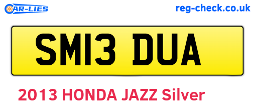 SM13DUA are the vehicle registration plates.