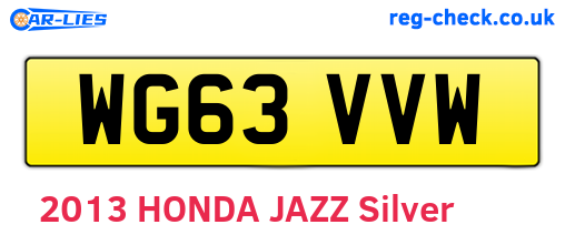 WG63VVW are the vehicle registration plates.