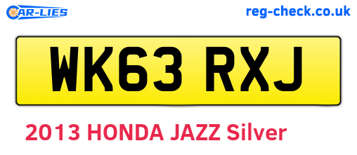 WK63RXJ are the vehicle registration plates.