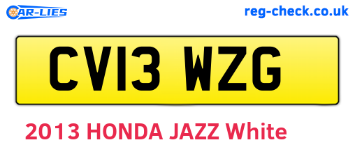 CV13WZG are the vehicle registration plates.