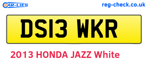 DS13WKR are the vehicle registration plates.