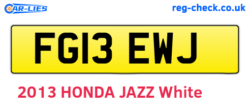 FG13EWJ are the vehicle registration plates.
