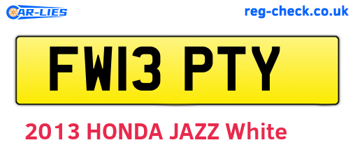 FW13PTY are the vehicle registration plates.