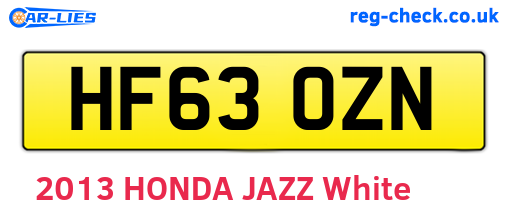 HF63OZN are the vehicle registration plates.